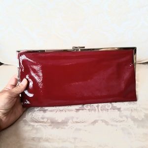 Hobo international dark red clutch purse